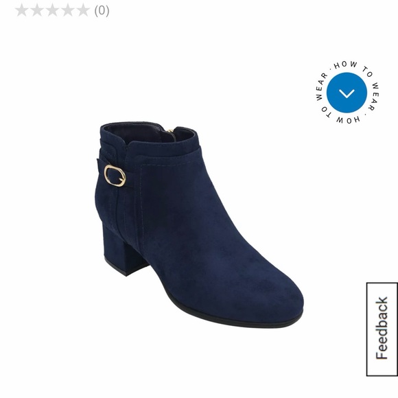 Kim Rogers Navy Ankle Booties with Gold Buckle Women’s US Size 8,5 - Picture 10 of 10